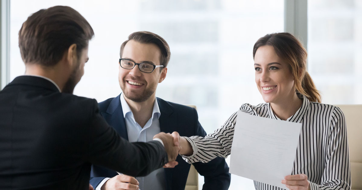 Happy,Employers,Shake,Hand,Of,Male,Job,Candidate,,Congratulating,With